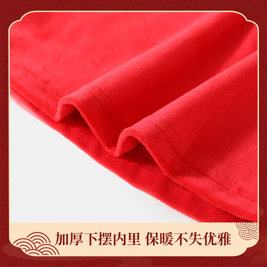 Classic Teddy Girls Dress Children's Mesh Long Skirt Small and Medium-sized Children's Clothes Winter New Year Plus Velvet Thickened Princess Skirt Big Red 120