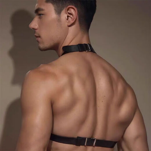 Men's shoulder straps, sunny underwear, alternative chain temptation, sexy uniform accessories on bed, gay pajamas, bondage, macho body shaping thong - black 140 Jin Jin equals 0.5 kg, can be worn inside, one size fits all 80-130 Jin Jin equals 0.5 kg