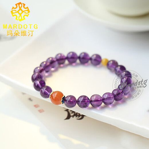 MARDOTG Brazilian Amethyst Bracelet Crystal Buddha Bead Bracelet Gift for Women