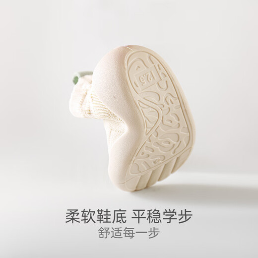 Tony Beier Baby Toddler Shoes Autumn and Winter Soft Bottom Baotou Shoes and Socks for Infants and Toddlers Non-Slip Floor Sandals Cover Socks Cream White 13.5 13.5cm Recommended for 12-18 months