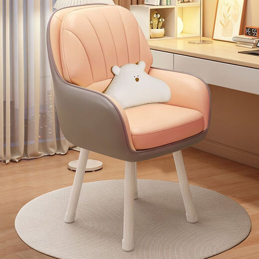 Xiaomi famous craftsman cream style makeup stool girls bedroom dressing table stool backrest home small apartment high-end manicure makeup chair velvet-front khaki gray back (spring package latex pad) European imported beech solid wood fixed chair legs