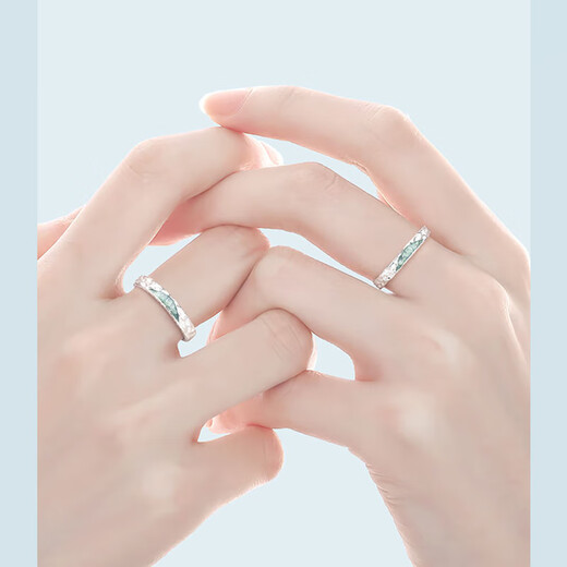 MZMZ platinum couple ring pt950 platinum ring ring knot engagement and love Valentine's Day birthday gift for girlfriend when/next day delivery - light luxury glacier love couple live mouth ring