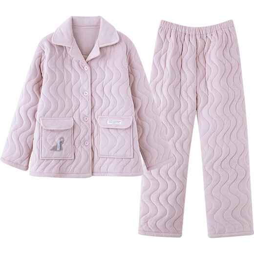 Princess Mark three-layer thickened quilted pajamas for women winter flannel cold-resistant and warm autumn and winter couple home clothes for men WZTJ05739-couple women's L