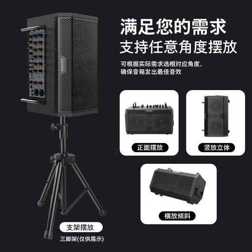 Philips (PHILIPS) SD420 outdoor musical instrument speaker live broadcast Bluetooth karaoke audio built-in recording guitar playing and singing saxophone performance portable musical instrument audio SD420 standard + bracket + bag + OTG cable package