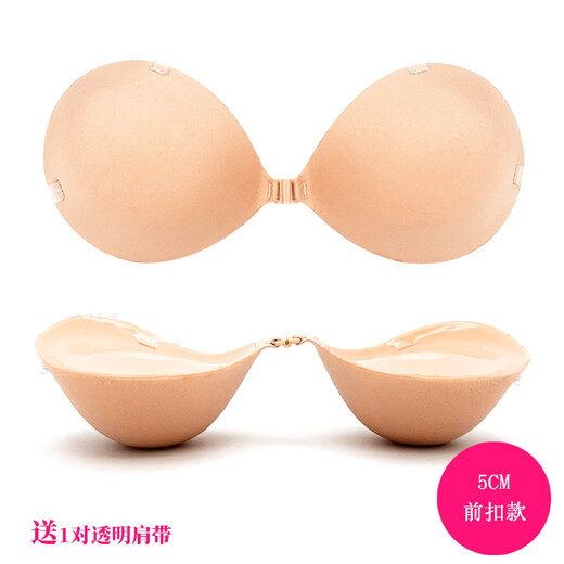 Flat chest enlargement invisible breast patch 5cm thickened silicone breast patch Southeast Asia flat chest small breast invisible 3CM front button black palm 4XL A size naked clothing free shoulder strap