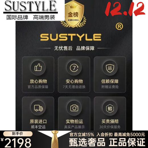 SUSTYLE luxury high-end brand business men's tunic suit jacket men's autumn new stand-up collar casual jacket black XL