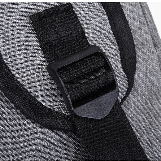 Casual schoolbag men's canvas simple backpack men's Korean style backpack men's trendy large capacity middle school student schoolbag travel bag standard black (cannot charge and listen to music)