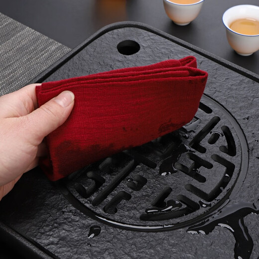 Zhengyang Yangyang Tea Towel Tea Cloth Absorbent Wufu Printed Square Fine Fiber Cloth Tea Tray Accessories Tea Set Special Towel Rag Tea Classic (Gray)