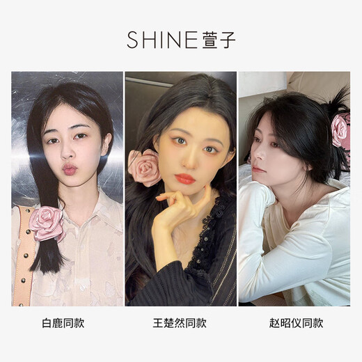 Xuanzi (SHINE) White Deer Same Style Small Flower Bud Clip Exquisite Romantic Flower Clip Atmosphere Travel Hair Accessories Birthday Gift Pink 1 Piece