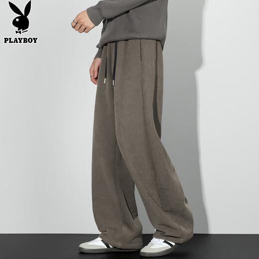 Playboy (PLAYBOY) pants men's straight casual pants men's autumn and winter loose American sports trousers wide-leg scimitar sweatpants