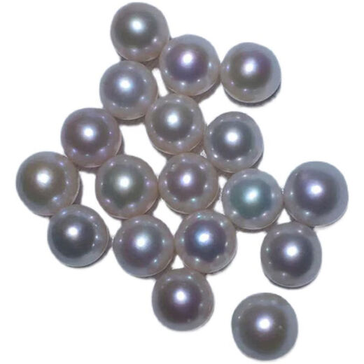 Shantou Lincun natural new nearly round small flaws white loose pearls freshwater pearls 812mm Edison nearly round loose beads handmade white non-porous one 14-15mm