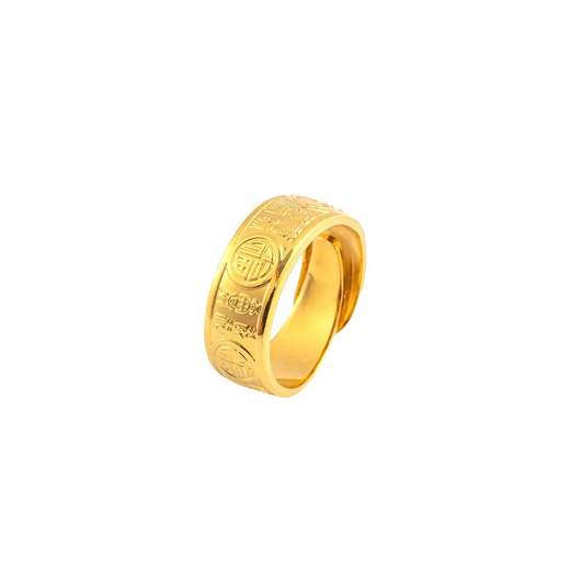 Spinner ring men's adjustable new 999 ring men's Pfaff live ring men's imitation gold color ring atmospheric ring plain gold glossy Pfaff live ring