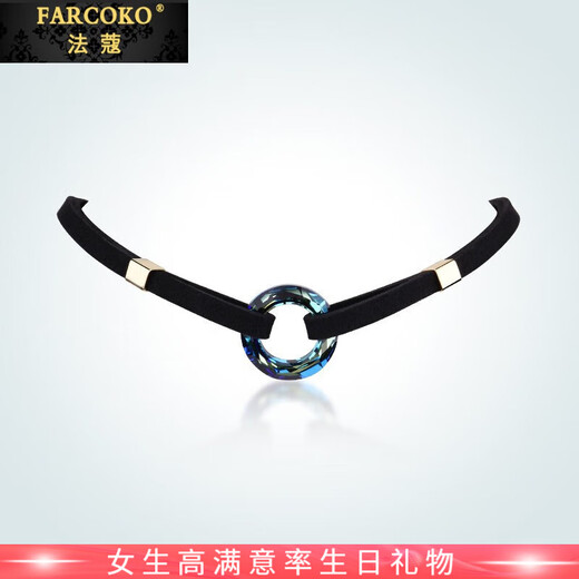 Farcoko brand necklace women's circle choker choker clavicle chain collar fashion jewelry birthday gift for girlfriend and wife colorful blue