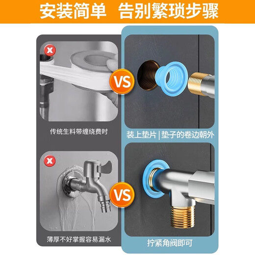 Tamushi silicone raw material-free with gasket faucet valve 4-point interface triangle valve leak-proof sealing ring accessories collection blue-10 pieces (threaded version)