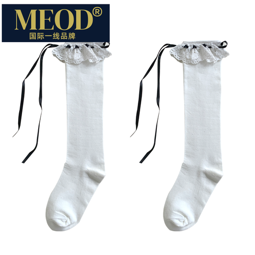 MEOD international first-line brand strap calf socks Lolita matching small leather shoes girl lace bow stockings pink ribbon (calf) one size fits all (Add to favorites for priority delivery)