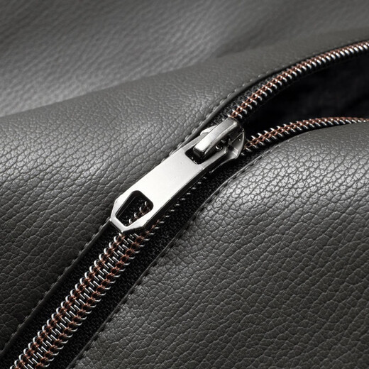 MONTAGUT high-end wear-resistant litchi pattern & velvet warm autumn and winter thick leather lapel jacket for men 365365004 Gray M 48 170/88A