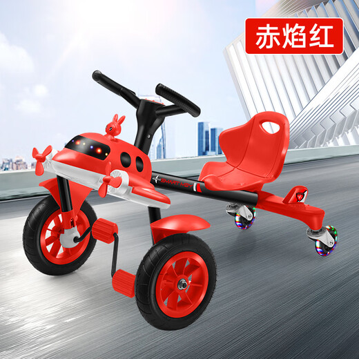 Children's airplane drift car 3 to 6 years old toddler toys male and female children's tricycle sliding Sam same style red flame red standard 3-8 years old