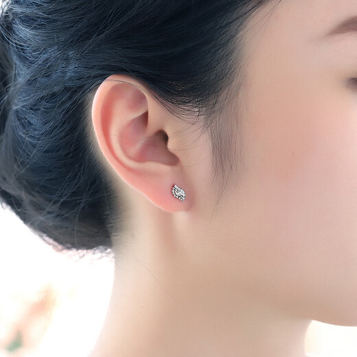 WAN FU LONG WAN FU LONG PT950 Platinum New Simple Leaf Earrings Women's Platinum Sparkling Earrings Pair Birthday Gift Platinum PT950 Versatile Leaf Earrings 0.95g