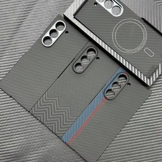 Samsung (SAMSUNG) original quality Galaxy z fold6 Kevlar mobile phone case aramid fiber magnetic z fold5 three coarse grain 1500D single back cover + crater Samsung ZFold6