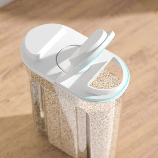 Jiarilai Fat Donglai same style rice bucket 50 Jin Jin is equal to 0.5 kg, thickened divided grid rice barrel, new household rotatable rice barrel grain storage barrel, small white, 1 compartment, sealed cover + drawer box