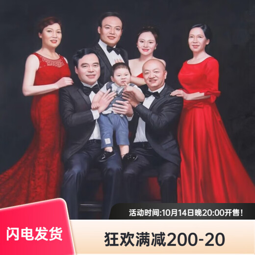 Zhanwei oil painting custom photo characters pure hand-painted handmade real portrait painting landscape pet wedding photo decoration oil painting character portrait wedding dress customization