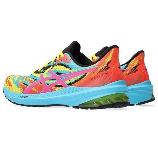 ASICS-Herrenschuhe, Sportschuhe, Stoßdämpfung, modischer Druck, komfortable Laufschuhe, Gehen, Fitness, weiche und rutschfeste neue Stil 1011b826 lebendiges Gelb/Pink 7 = 40 Größe