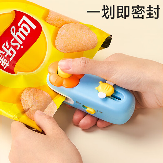 Qinhuo mini flower sealing machine small household sealing machine hand pressure sealing machine snack bag magnetic suction cherry blossom powder