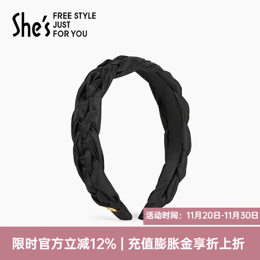 She s Akiko retro twist fabric hairband high skull headband pressure hair high-end hairpin headband hair accessories birthday gift black G0