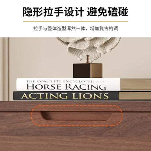 Yipinfancheng mid-century style solid wood chest of drawers living room chest of drawers dopamine chest of drawers bedside cabinet bedroom bedside storage cabinet all solid wood material mid-century style walnut color - chest of drawers 80CM