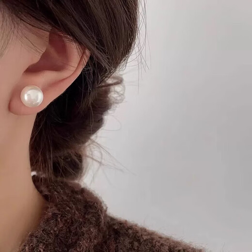 Shijia Steamed Bun Pink Pearl Earrings for Women 925 Silver Needle Light Luxury Earrings 2025 New Niche Ear Jewelry Shijia Pink Pearl 8mm