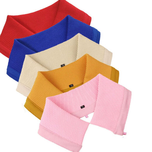 Jiaojing Down Jacket Collar Protector Winter Jacket Fake Warmth Anti-Dirty Collar Protector Threaded Fake Collar Cover Removable Unisex Black One Size Universal Button