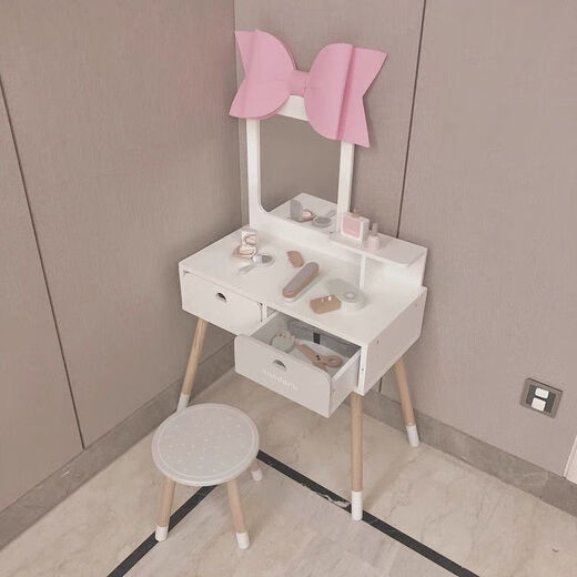 Shantou Lincun children's dressing table dresser play house simulation jewelry box girl princess toy birthday gift annderu large Nordic style dressing table + stool