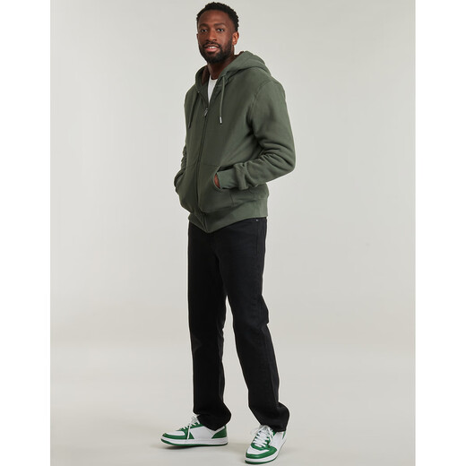 Superdry Men's Hooded Zipper Cardigan Sweatshirt Retro Khaki Plus Velvet Autumn Warm Trendy Casual Fleece Jacket Men's Khaki S (EU)