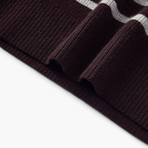 EICHITOO Striped Lapel Pullover Sweater 2025 Winter New Women's Classic Fashion Sweater ENZAJ4Q046A Red Brown Stripes 51 S