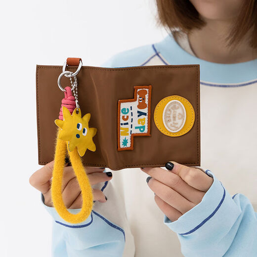 2025 New Short Two-fold Cute Girls ID Card Storage Coin Purse Lightweight Portable Small Brown Wallet 25318801 Small amount in stock