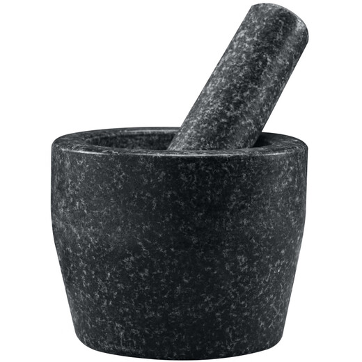 Fat Donglai natural stone mortar garlic pounder stone household garlic mortar masher grinding jar beating bowl pounding medicine jar mixing mortar sesame white medium 12 cm cylinder type stone mortar with lid