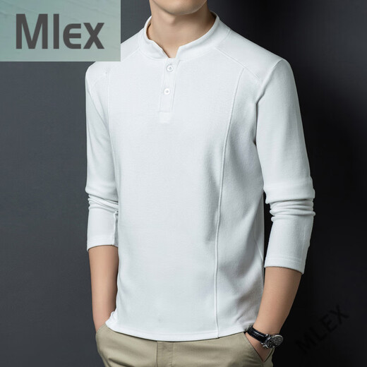 MLEX Xialuo Light Luxury Famous Men's Clothing 2025 Autumn and Winter Double-sided German Velvet Bottoming Shirt Men's Henry Collar Warm and Versatile Long Sleeve Red Brown XL 175 Suitable for 135-145 Jin Jin equals 0.5 kg