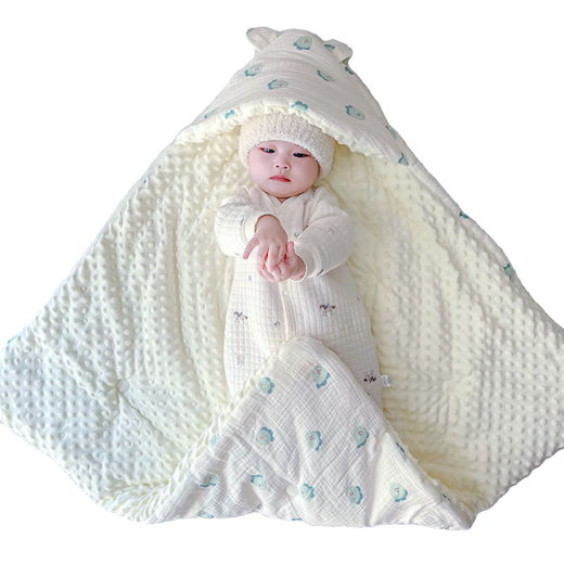 Fat Eastern Snake Baby Delivery Room Cover Sheet Newborn Baby Cover Spring, Autumn, Winter and Summer Thickened Sleeping Bag Pure Cotton Newborn Hold Quilt Dinosaur Beanie Velvet Plus Cotton 620g_ Autumn and Winter 90*90cm