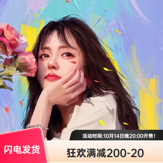 Zhanwei oil painting custom photo characters pure hand-painted handmade real portrait painting landscape pet wedding photo decoration oil painting character portrait wedding dress customization