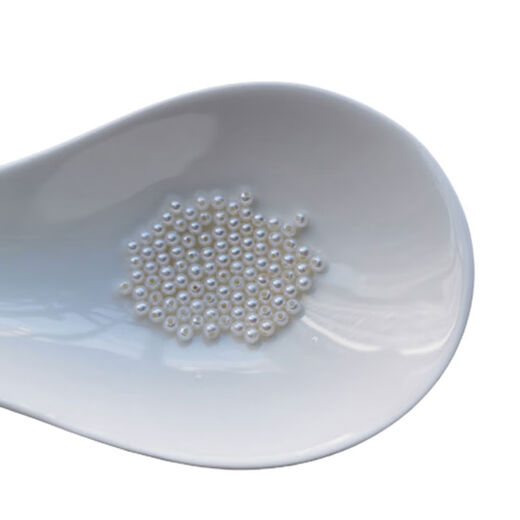 Bhiodha mini natural freshwater round 335mm particle pearl DIY bracelet ring perforated pearl loose beads white 20 pieces