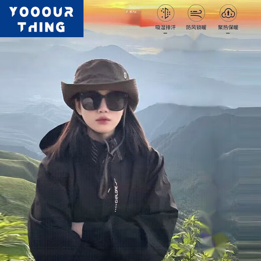 YOOOURTHING Jacket Men's and Women's Spring, Autumn and Winter Three-in-one Removable Liner Jacket Cotton Outdoor Mountaineering Jacket Windproof Jacket Black (Spring and Autumn) XL (Recommended 110-135Jin Jin equals 0.5kg)