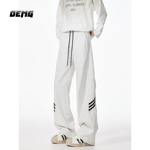 OEMG Three Stripes Casual Pants Men's 2025 Autumn New American Fashion Brand Heavy Sports Pants Loose Straight Navy Blue XL Recommended 110-130Jin Jin equals 0.5kg