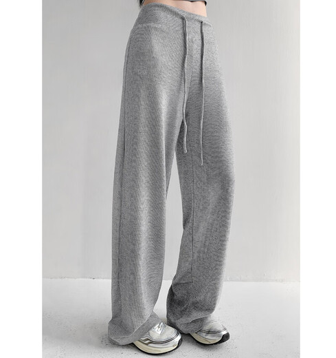 Spring and summer loose and soft fitness pants for women running sports Pilates training quick-drying pants low-waist outer wear yoga pants dark gray (regular style) S