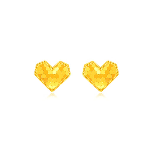 Pumanzhuji 18K gold love fish scale earrings, women's light luxury sterling silver heart-shaped honeycomb earrings, dragon scale sense personalized gift, love fish scale earrings, shining heart