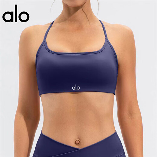 ALO YOGA fitness yoga wear Pilates sports bra breathable shockproof underwear bra padded shape suspender top grass green M