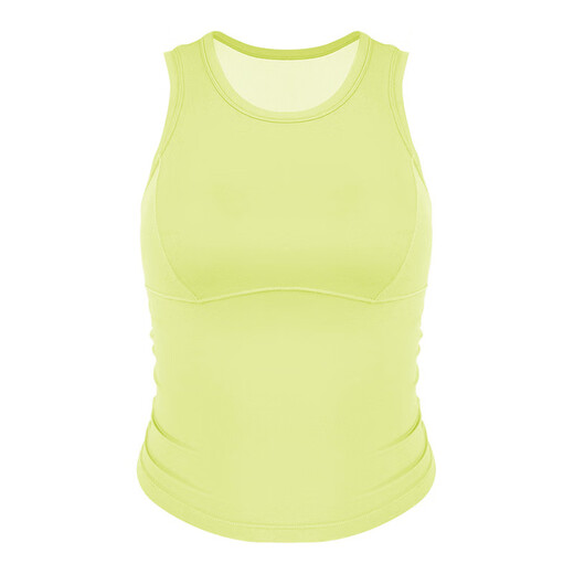 Women's Sports Bra Shockproof Push-up Yoga Vest Women's Summer New Pilates Top Breast-Reducing Fitness Bra Lime Cream (Integrated Coaster) S