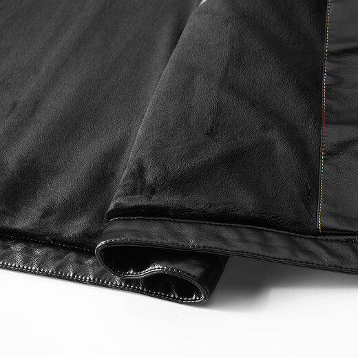 MONTAGUT pebbled & warm plus velvet 25 winter lapel leather jacket men's leather jacket PU leather black 4XL