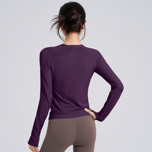 LULULMCCTN sports long-sleeved women's quick-drying yoga wear T-shirt running Pilates professional training fitness top white M