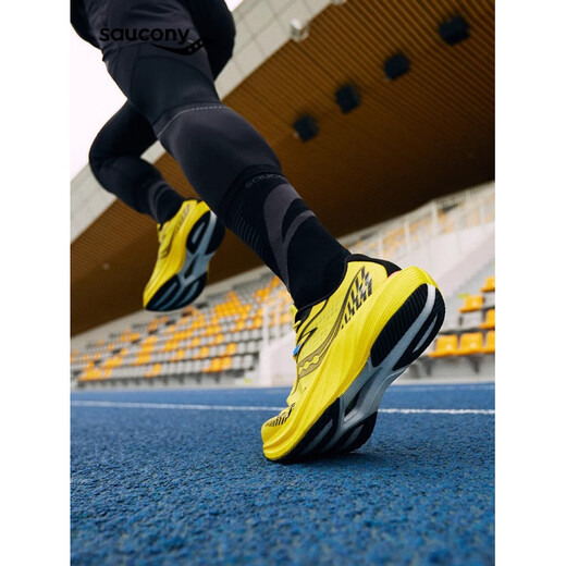 SAUCONY full-speed men's and women's full-length carbon plate Slay2 rebound marathon racing breathable running shoes white and purple couple's land Xinhe 40