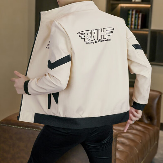 Semir Men's Autumn Stand Collar Slim Fit Handsome Fashion Jacket Korean Style Trendy Versatile Jacket Fashion Men's Handsome Top 1-2-113 Black Gray 3XL